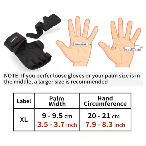 1 Pair Fingerless Weight Lifting Gloves with Wrist